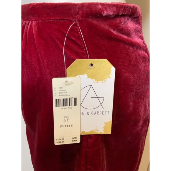by Anthropologie Raspberry Pink Velvet Gathered A-Line Skirt, Size 4P, NWT! - Picture 5 of 7
